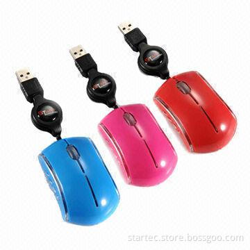 Mini USB Retractable Mice for Laptops, PCs